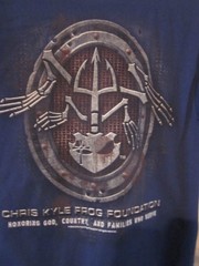 NWT – CHRIS KYLE Frog Foundation Logo Adult S Double-Sided Blue S-Sleeve Tee