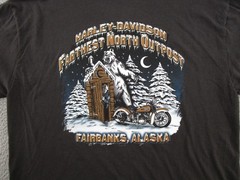 Harley Davidson Skeleton Skull Ride Fairbanks Alaska Shirt Size XL Biker