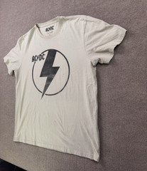 Lucky Brand AC/DC White T-Shirt Vintage Distressed Look Size XL