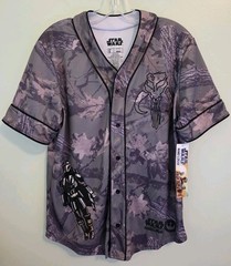Star Wars The Mandalorian Men’s SMALL Short Sleeve Baseball Jersey Shirt #10726