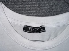 Prada T-Shirt Mens Medium White Crew Neck Short Sleeve Cotton Designer
