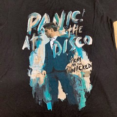 Small Tultex Panic At The Disco Black Short Sleeve Solid Graphic T-Shirt