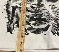 Evil Vice “Mi Vice” Skeleton Flame Graphic Men’s White T Shirt Size Large