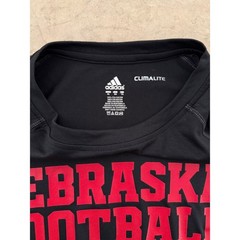 Adidas Nebraska Football Climalite Shirt Mens XL Black Red Short Sleeve 2996S/A