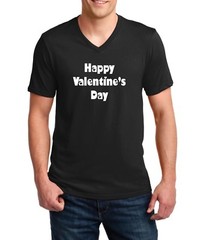Mens V-neck Happy Valentine’s Day Shirt for Men – Romantic Gift, Fun & Stylish