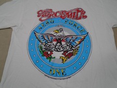 Aerosmith – “Aero Force One” – 2019 White Shirt – Sz Medium – Fruit Of The Loom