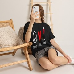 Peace Love Wine Funny Wine Lover T-Shirt