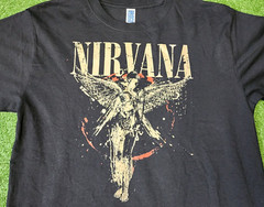 Nirvana Brisco Brands T-Shirt Tee Short Sleeve Rock Band Black Size Medium M