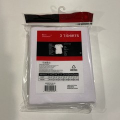 NWT Mace Giovanni 3-Pack Men’s M White Cotton Knit Crew Neck Tagless Tees