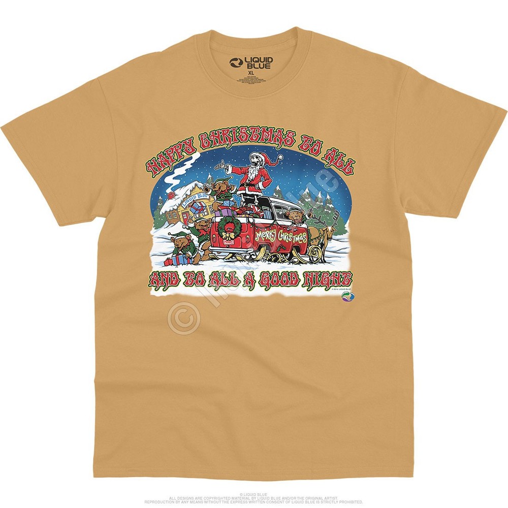 Happy Christmas T-Shirt Liquid Blue