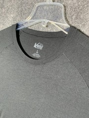 REI Co-op Shirt Mens Large Black Raglan Crewneck Lightweight Outdoor Hike Camp