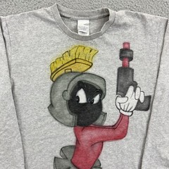 Vintage Marvin The Martian Shirt Mens Small 90s Gray Nike Looney Tunes Cartoon