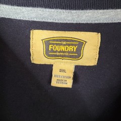 Foundry Shirt Mens 3XL Black Long Sleeve Pocket Cotton Casual Crew Neck