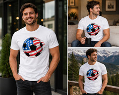 USA Flag Soccer Ball Shirt American Patriotic Football Fan Tee 2026 Unisex