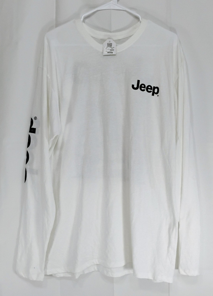 Jedco Mens 2XL Jeep Shirt White Long Sleeve American Flag 4×4 Offroad USA-1 NWT
