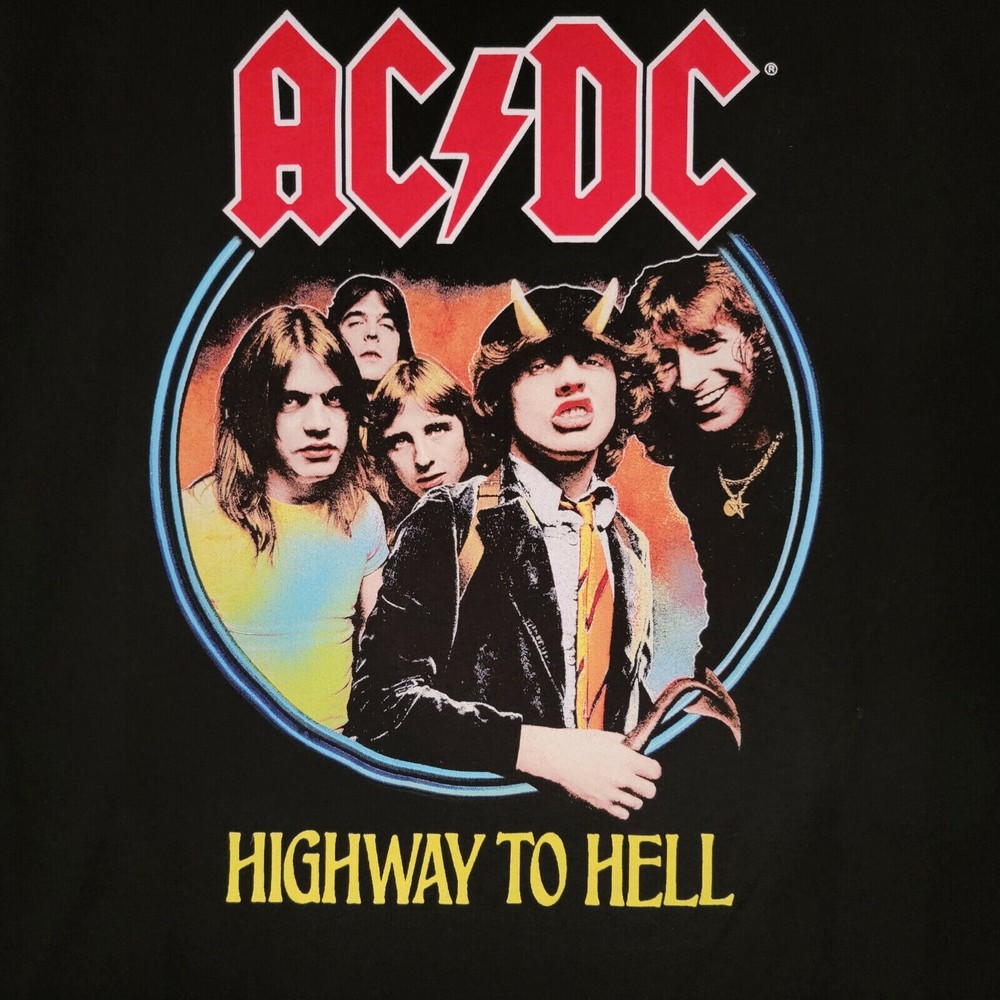 ACDC HIGHWAY TOO HELL Shirt Mens XL BLACK Concert TOUR CLASSIC ROCK Music NWT C