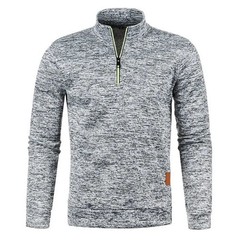 Men’s Half Zip Pullover Sweatshirt Turtleneck Long Sleeve Streetwear Jacket
