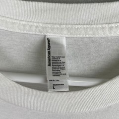 American Apparel White Crewneck T-Shirt Men Large 100% Combed Cotton Made in USA