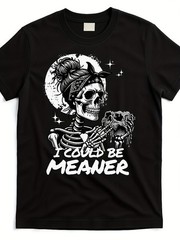 Men’S Gothic “I Could Be Meaner” Graphic T-Shirt
