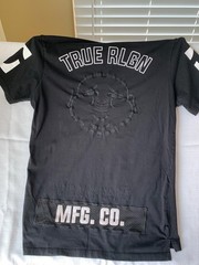 True Religion Mesh Foot Ball Tee Shirt Mens Black Size M