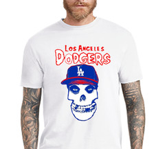 Los Angeles Dodgers Throwback Misfits shirt LA Doyers Punk Rock Funny MLB Blue 1