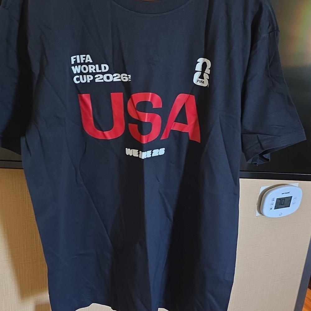 FIFA World Cup 2026 USA Blue Graphic Logo Crew Neck Short Sleeve Tee Men’s S