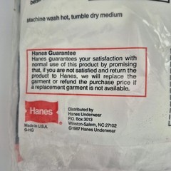 Lot Of 2 New 1987 2-Packs White Hanes Men’s Crewneck T-Shirts Extra Large Cotton