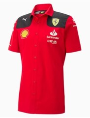 Puma Scuderia Ferrari Men’s Large SF Button Up Team Shirt Rosso Corsa**NEW**