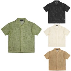 FXN Men’s Casual Essential Versatile Crochet Knit Pattern Sweater Shirt 23-0321