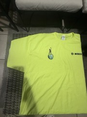 Bosch X Hanes Brand Caveman Logo Hi-Vis Green T-Shirt SZ US 3XL