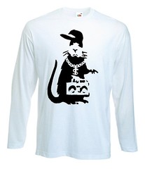 BANKSY GANGSTA RAT LONG SLEEVE T-SHIRT Gangster -Choice Of Colours – Size S-XXL