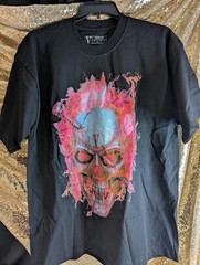 VLONE Screwhead Skull T-Shirt Black Blue Red Flame V Logo Tee New Deadstock XL