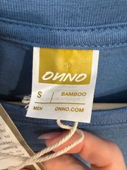 ONNO Men’s Organic Cotton Bamboo Short Sleeve Shirt Small Blue Casual Outdoors