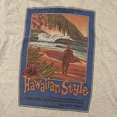 Vintage 90s Surfin Hawaiian Style Oahu North Shore Size Medium Made In USA