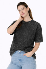 6 PK Unisex Men  Women Acid / stone Wash T-Shirts cotton multicolour ( S )