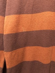 Mens Y2K Mossimo Supply Utility Orange Brown Knit Thermal Striped Shirt Size S