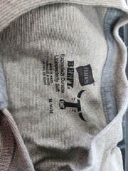Hanes Men’s Long-Sleeve Henley Shirt Beefy-T pure cotton 3 button TAG Less. MED