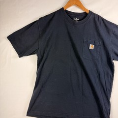 Carhartt T-Shirt Men’s L Relaxed Fit Blue Short Sleeve Pocket Tee 100% Cotton