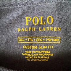 Polo Ralph Lauren Custom Slim Fit T-Shirt Size XXL Blue Old English Script Crest