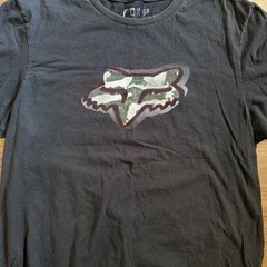 Mens Black Fox Racing Vintage Y2k Graphic T Shirt Short Slv L Motocross Grunge