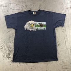 vtg Bald Eagle Shirt Mens XL Navy Blue Graphic Wildlife Nature Tee Crewneck