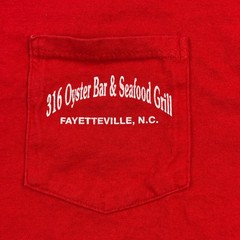 Vintage Delta Pro Weight Shirt Mens Large Red 316 Oyster Bar NC Pocket Tee Y2K