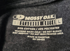 Mossy Oak by Staghorn Creek Mens L Gray Buck Deer Graphic Hunting Sports NWOT