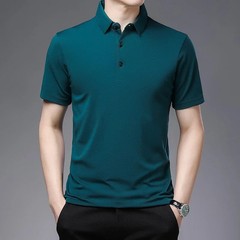 2024 Men’s New Solid Color Business Casual POLO Shirt Summer Fashion Casual Shor