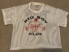 YIWO Big Boy Club Venice Beach Yeah I Workout Crop-top Bodybuilding Mesh Shirt