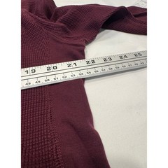 Vince Thermal Shirt Waffle Knit Pima Cotton XL Burgundy Maroon Long Sleeve Mint