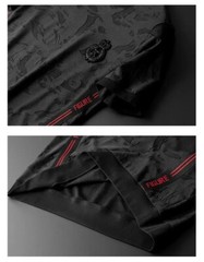 Fashion Camouflage Trend Embroidery Summer Short Sleeve Luxury Men Black T-Shirt
