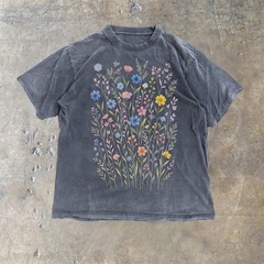 Wildflowers Vintage Style Comfort Colors Tshirt, Retro Floral Print Shirt