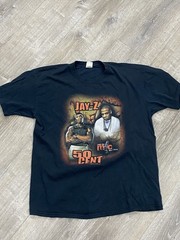 SEE PHOTOS Vintage Jay Z 50 Cent Rap Tee Shirt Rock The Mic Tour 2003 Size XL