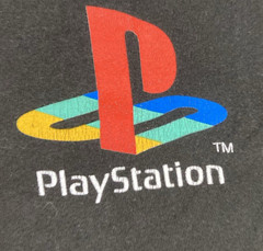 Sony Playstation Logo Graphic T-shirt Men Medium Black Short Sleeve